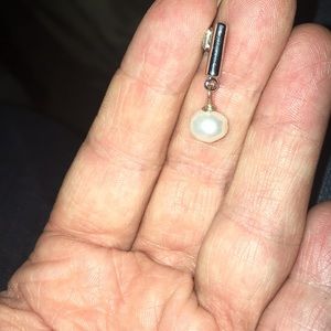 Silver and pearl earrings